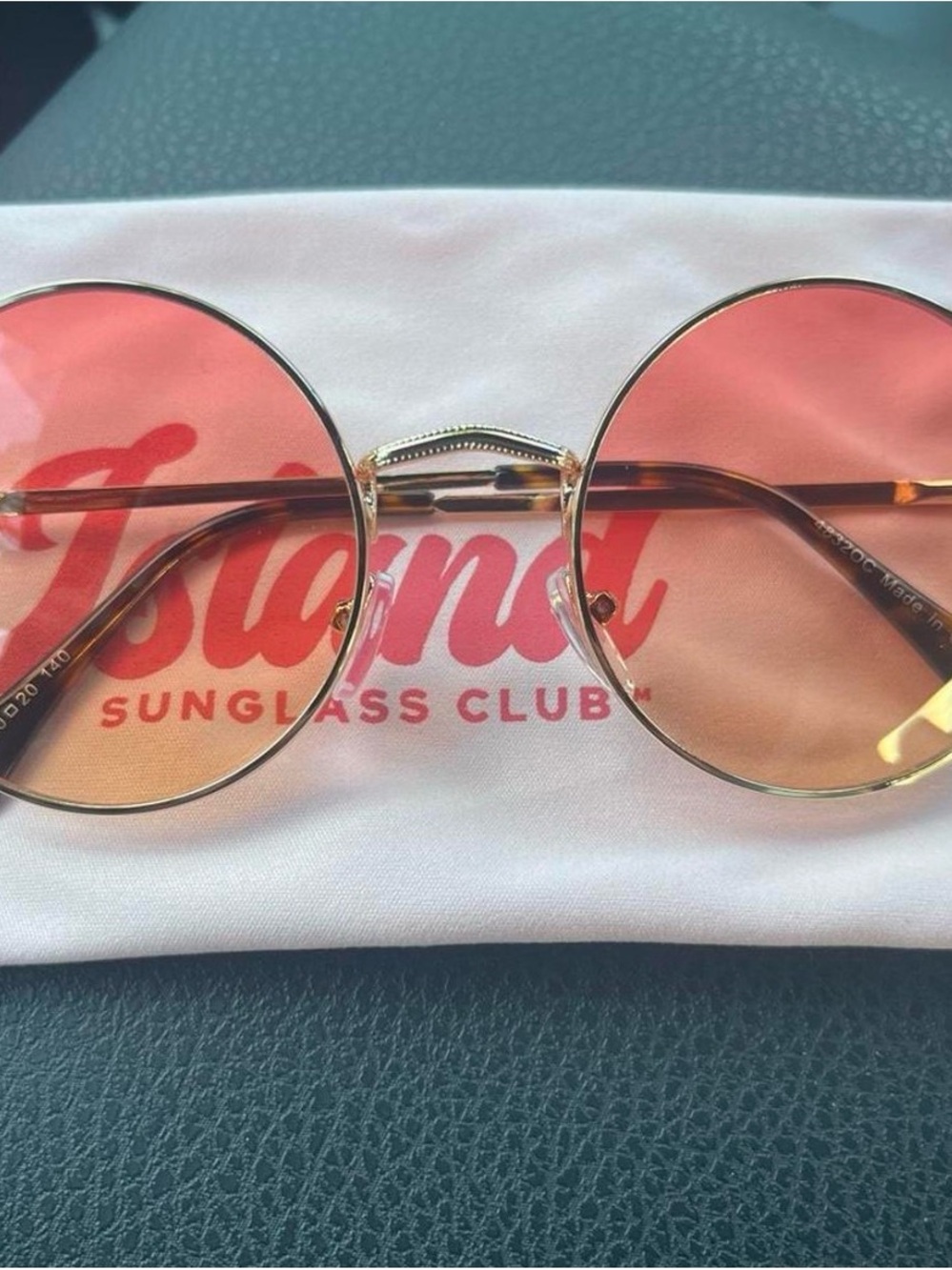 Women's Round Pink Tinted Sunglasses